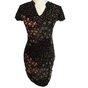 Practical Magic Soft Stretch Floral Bodycon Flower Dress size Small